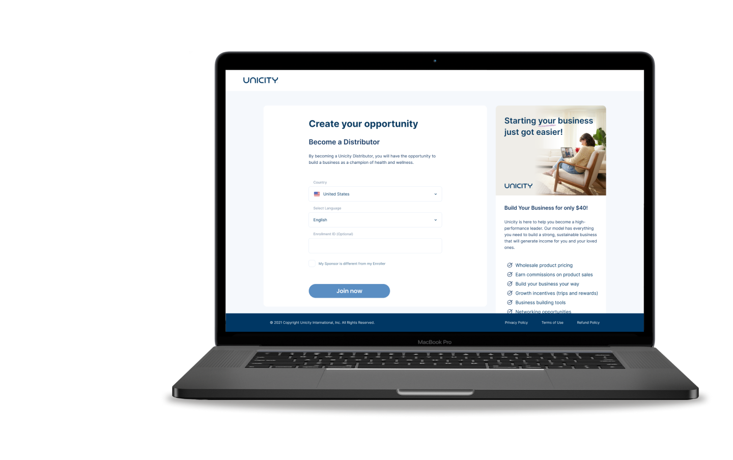 Unicity — Distributor Enrollment Redesign